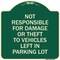Signmission Not Responsible for Damage or Theft to Vehicles Left in Parking Lot Alum, 18" x 18", G-1818-23543 A-DES-G-1818-23543 - alternate 1